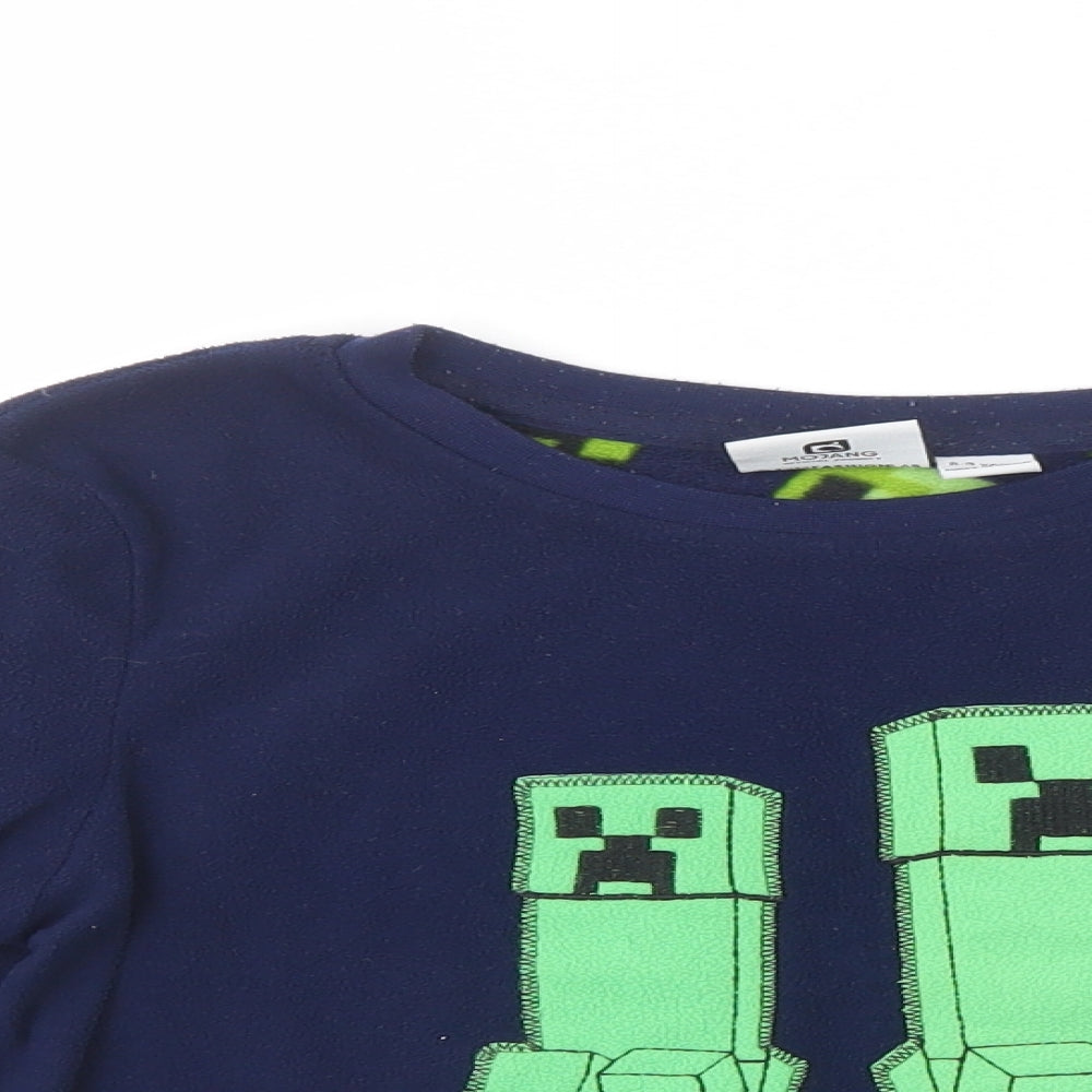 Primark Boys Blue  Polyester Pullover Sweatshirt Size 8-9 Years  Pullover - Minecraft