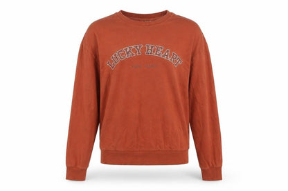 H&M Womens Brown  Cotton Pullover Sweatshirt Size XS  Pullover - Lucky Heart