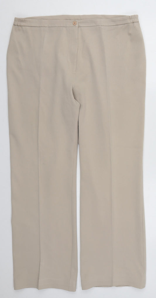 Gerard Womens Beige  Polyester Trousers  Size 16 L28 in Regular Button