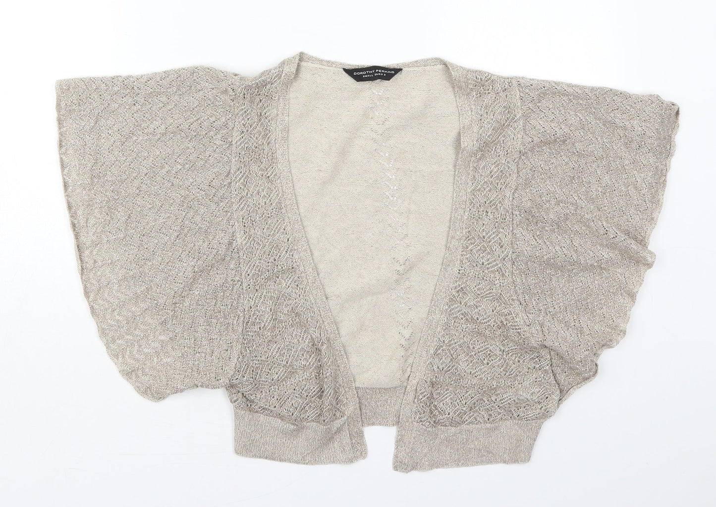 Dorothy Perkins Womens Gold V-Neck  Viscose Cardigan Jumper Size S