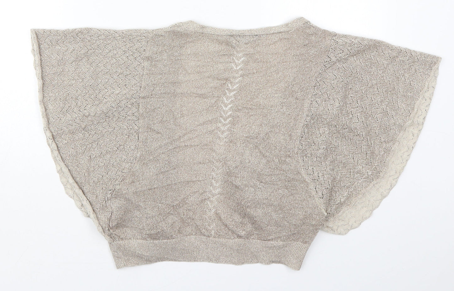 Dorothy Perkins Womens Gold V-Neck  Viscose Cardigan Jumper Size S