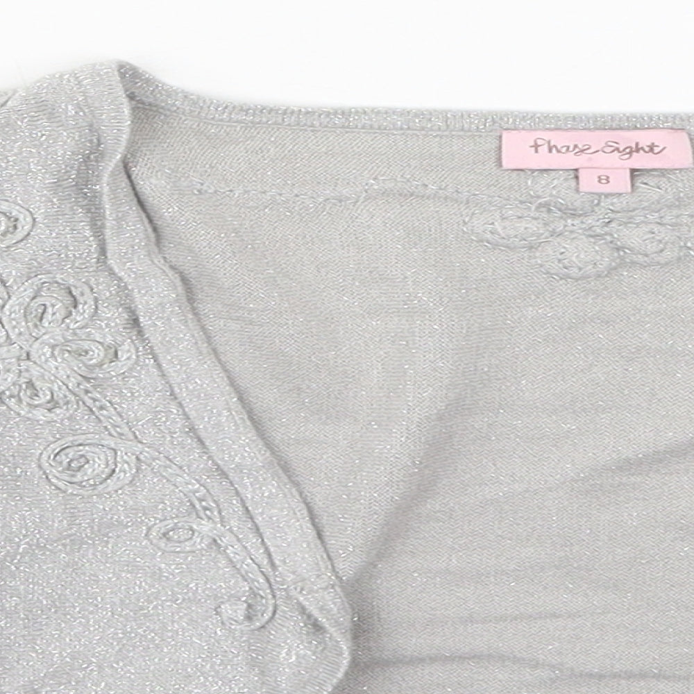 Phase Eight Womens Grey V-Neck  Viscose Cardigan Jumper Size 8