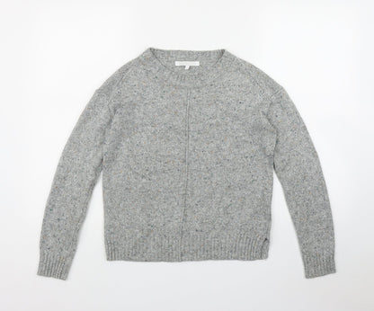 Next Womens Grey Round Neck  Acrylic Pullover Jumper Size 6