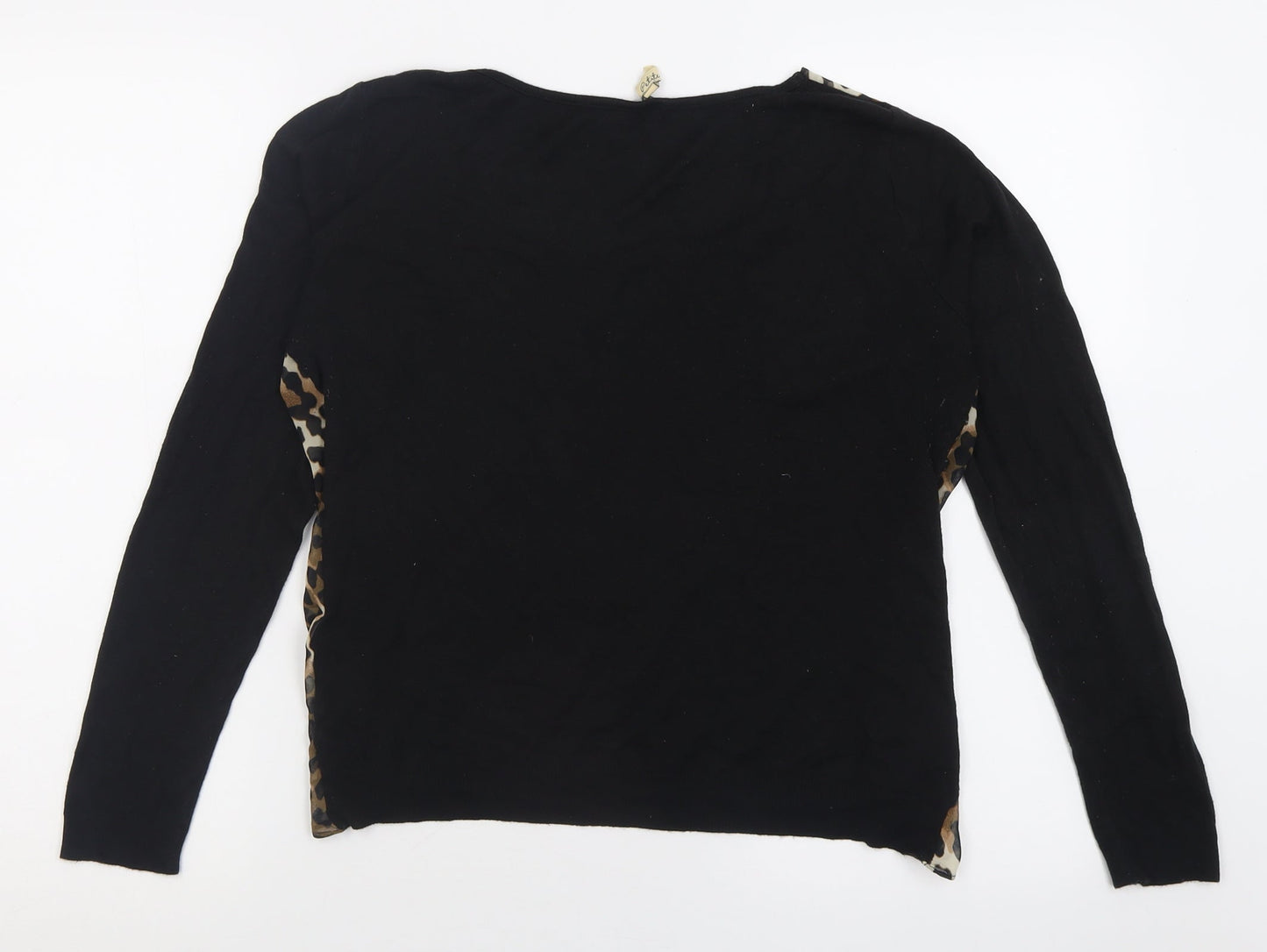 NEXT Womens Brown Crew Neck Animal Print Acrylic Pullover Jumper Size 12