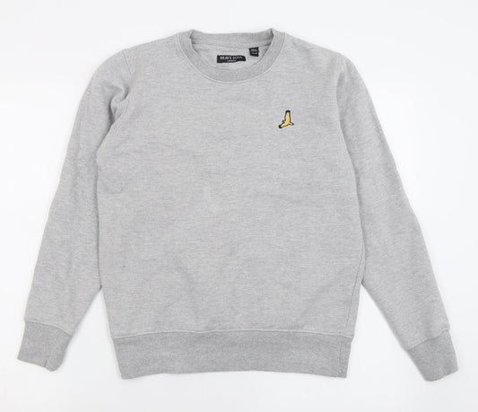 Brave Soul Mens Grey  Cotton Pullover Sweatshirt Size S