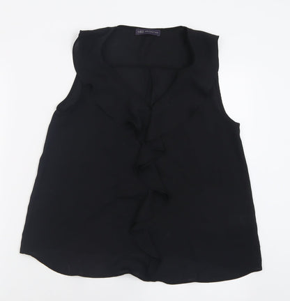 Marks & Spencer Womens Black  Polyester Basic Tank Size 10 V-Neck