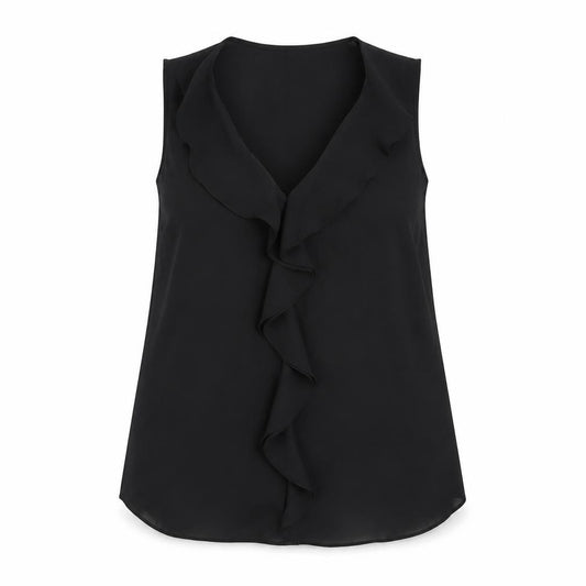 Marks and Spencer Womens Black  Polyester Basic Tank Size 10 V-Neck