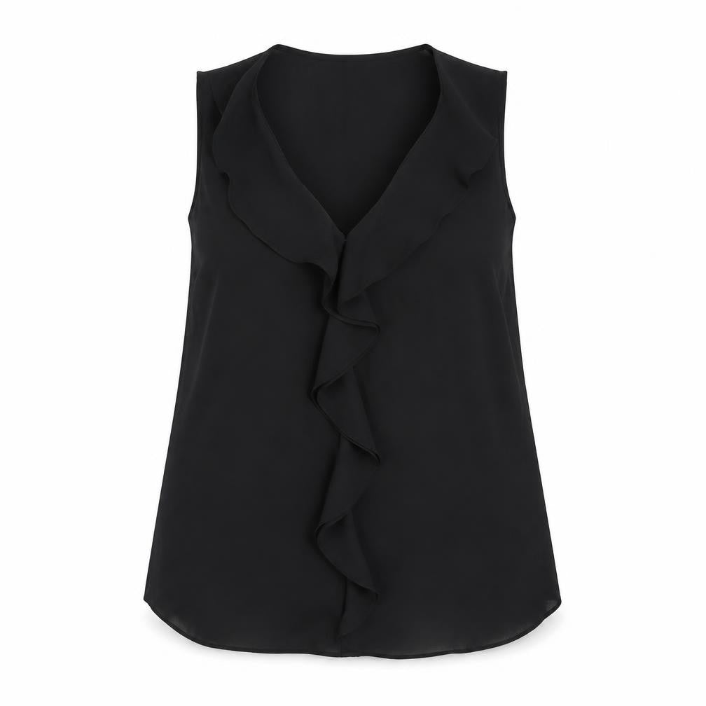 Marks & Spencer Womens Black  Polyester Basic Tank Size 10 V-Neck