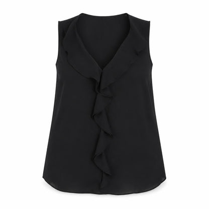 Marks & Spencer Womens Black  Polyester Basic Tank Size 10 V-Neck