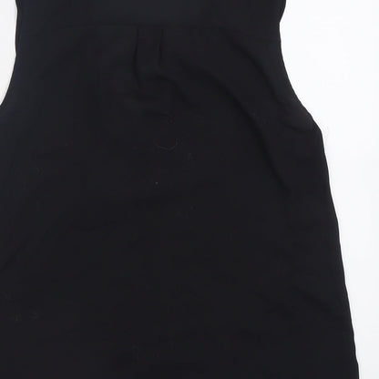 Marks & Spencer Womens Black  Polyester Basic Tank Size 10 V-Neck