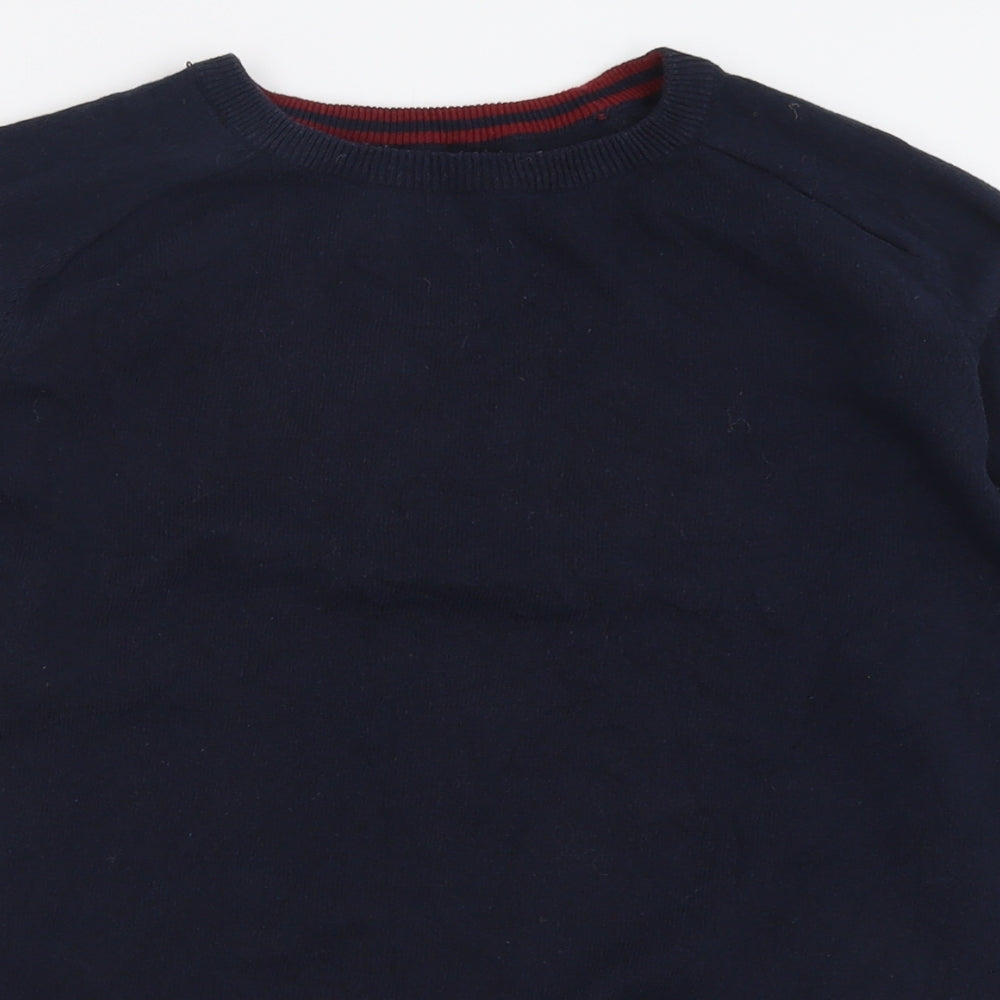 threadcare Mens Blue Crew Neck  Polyester Pullover Jumper Size M