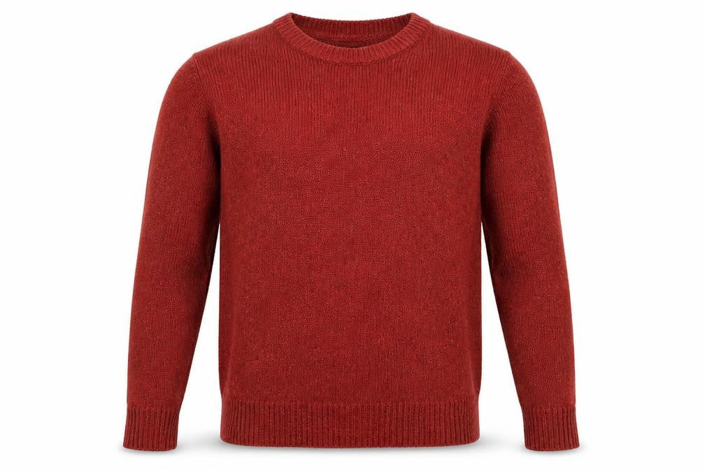Cedarwood State Mens Orange Crew Neck Acrylic Pullover Jumper Size S - Flecked