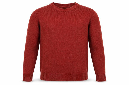 Cedarwood State Mens Orange Crew Neck Acrylic Pullover Jumper Size S - Flecked