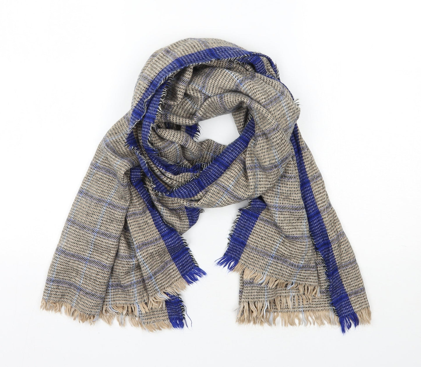 Primark Womens Beige Check Acrylic  Scarf