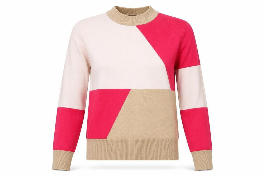 Marks & Spencer Womens Pink Mock Neck  Viscose Pullover Jumper Size 8