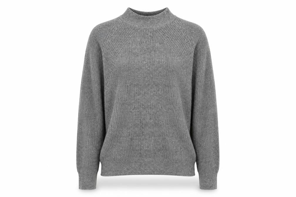 H&M Womens Grey High Neck  Acrylic Pullover Jumper Size S