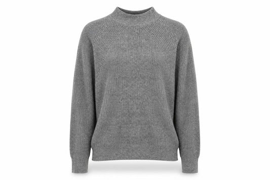 H&M Womens Grey High Neck  Acrylic Pullover Jumper Size S