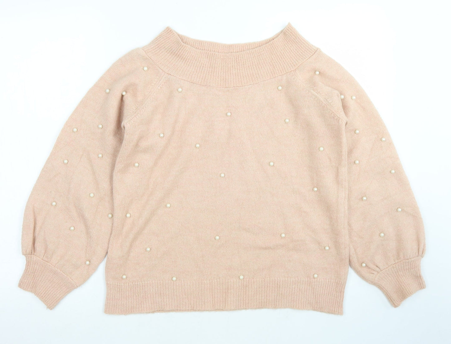 NEXT Womens Pink Boat Neck  Acrylic Pullover Jumper Size 10