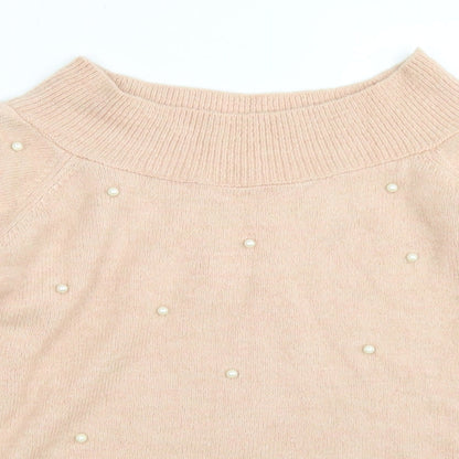 Next Womens Pink Boat Neck  Acrylic Pullover Jumper Size 10