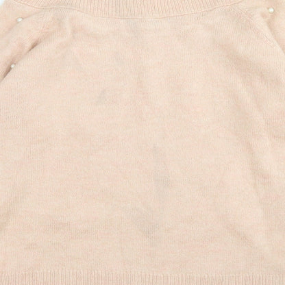 Next Womens Pink Boat Neck  Acrylic Pullover Jumper Size 10