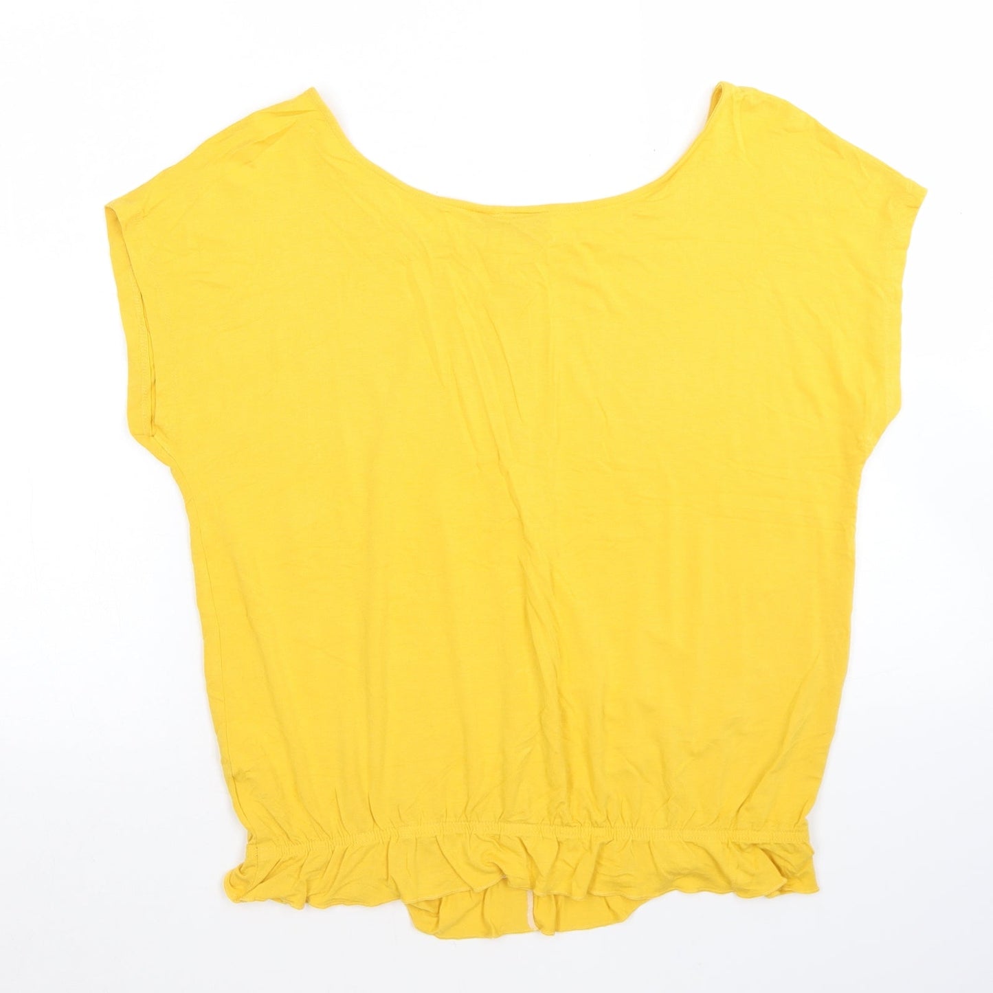 Body + Flirt Womens Yellow  Polyester Basic T-Shirt Size M Round Neck