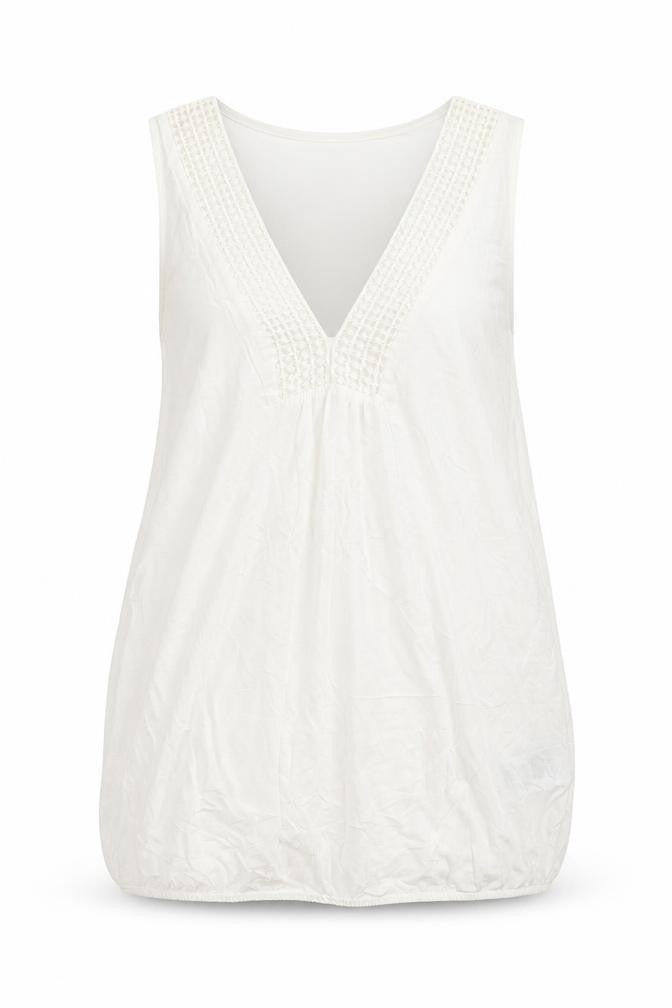 Body Flirt Womens White  Viscose Basic Tank Size M V-Neck