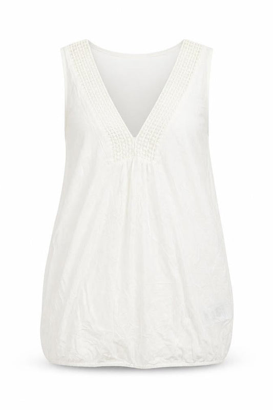 Body Flirt Womens White  Viscose Basic Tank Size M V-Neck