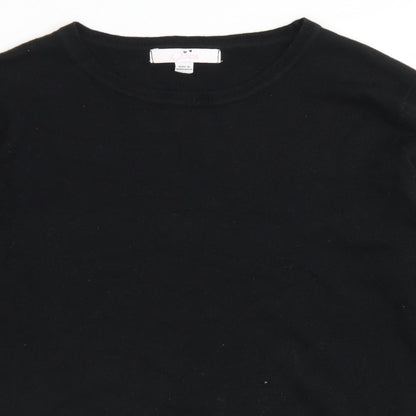 Preloved Julipa Womens Black Round Neck  Acrylic Pullover Jumper Size 16 - Detail
