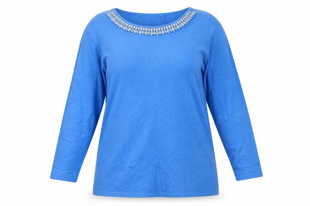 Gerard Womens Blue Round Neck  Viscose Pullover Jumper Size S