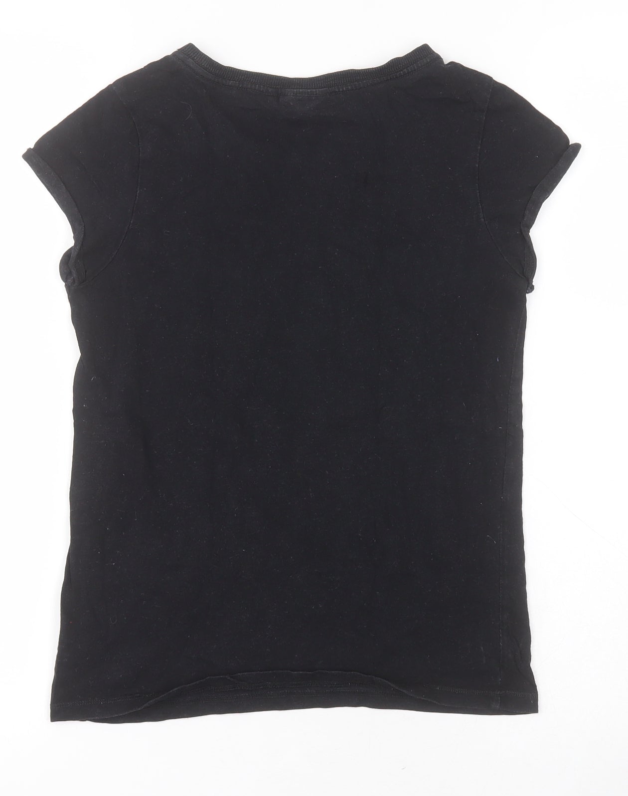 NEXT Girls Black  Cotton Basic T-Shirt Size 10 Years Round Neck Pullover