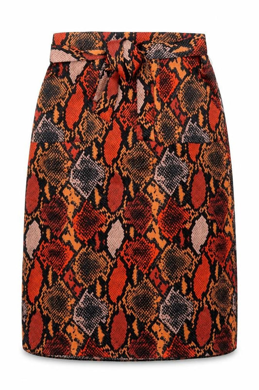 Dorothy Perkins Womens Orange Animal Print Polyester A-Line Skirt Size 10   Tie