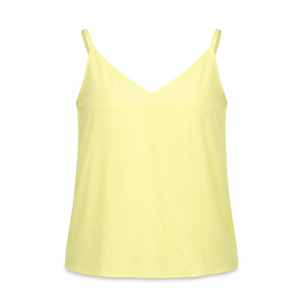 F&F Womens Yellow  Polyester Basic Blouse Size 14 V-Neck