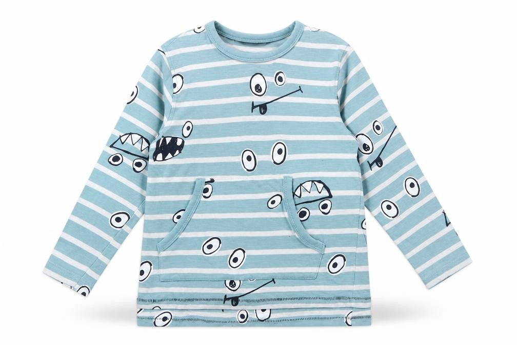 George Boys Blue Striped 100% Cotton Jersey T-Shirt Size 5-6 Years Round Neck Pullover