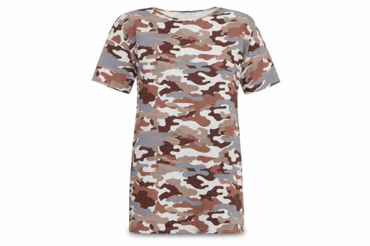 PRETTYLITTLETHING Womens Multicoloured Camouflage Polyester T-Shirt Dress  Size 8  Round Neck Pullover