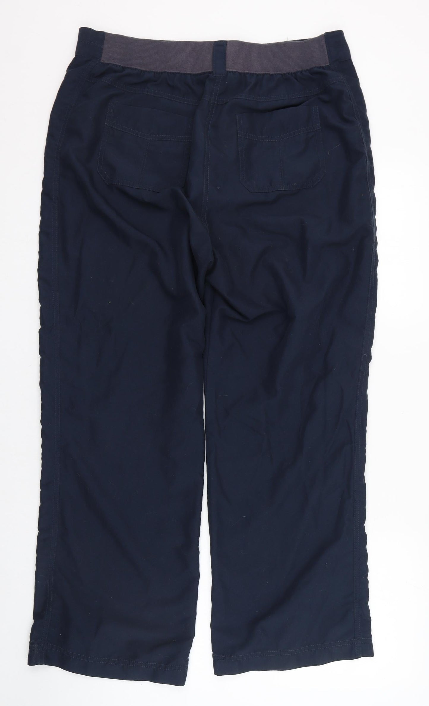 BHS Womens Blue  Polyester Carrot Trousers Size 16 L28 in Regular Zip