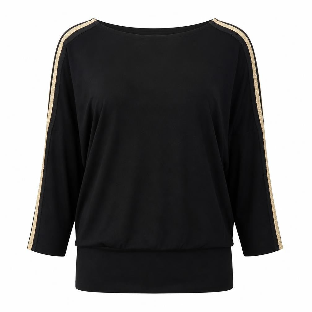 F&F Womens Black  Viscose Basic T-Shirt Size 6 Round Neck