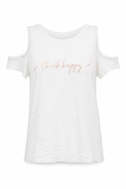 Papaya Womens White  Polyester Basic T-Shirt Size 8 Round Neck