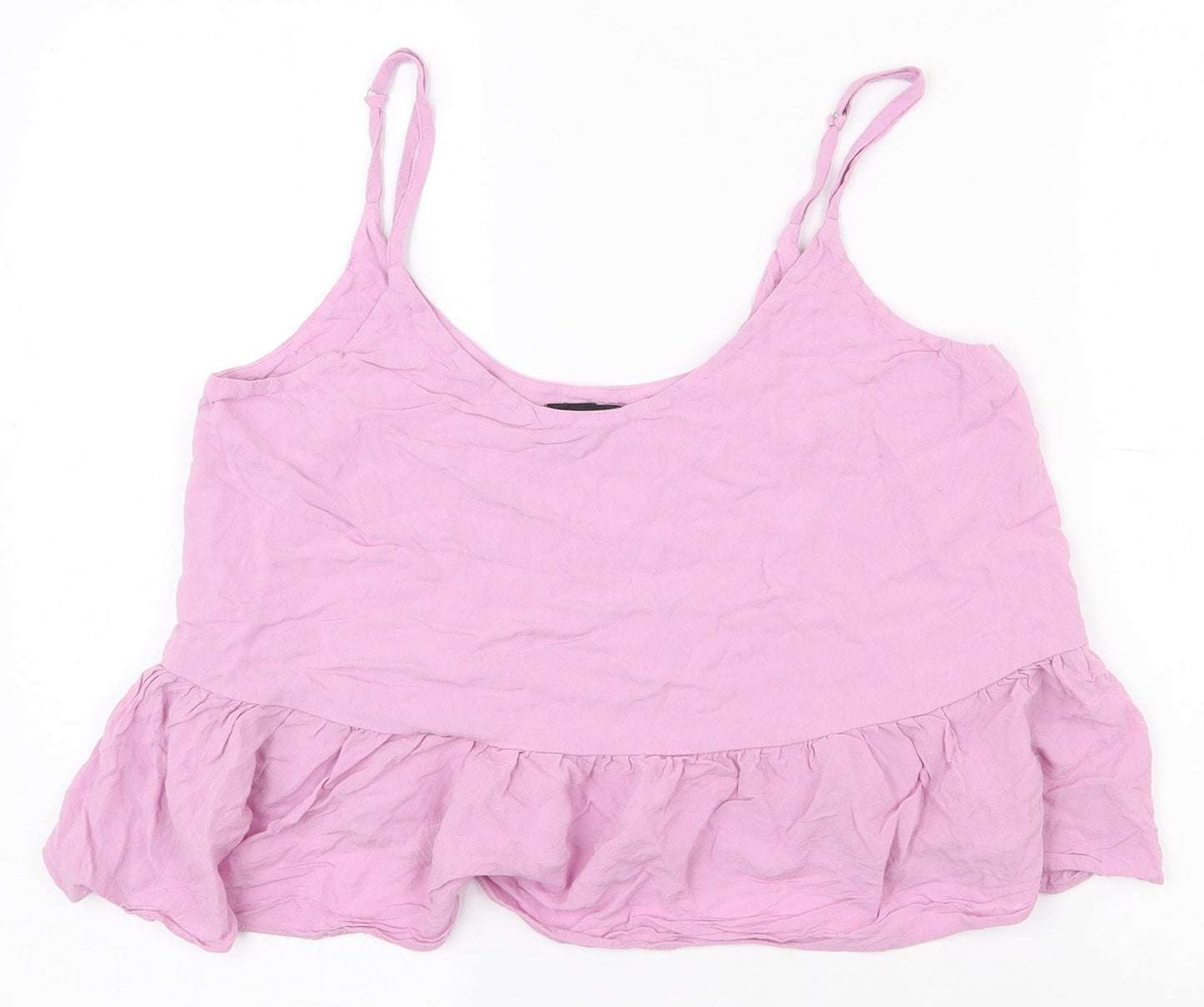 Topshop Womens Purple  Polyester Camisole Tank Size 10 Scoop Neck - Croppped