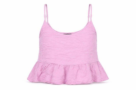 Topshop Womens Purple  Polyester Camisole Tank Size 10 Scoop Neck - Croppped