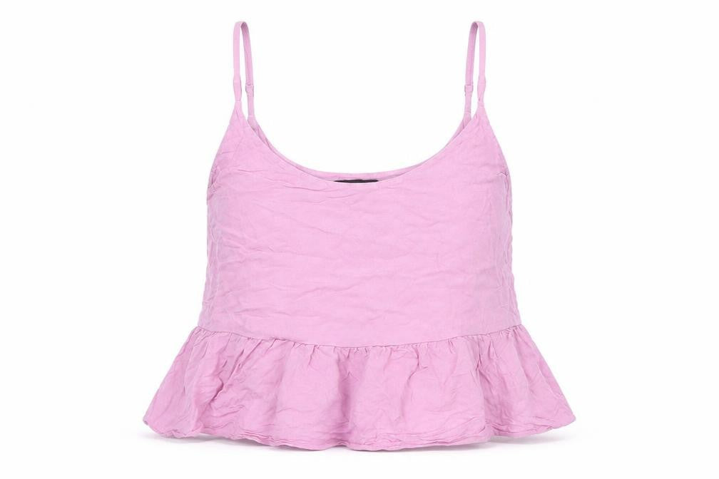 Topshop Womens Purple  Polyester Camisole Tank Size 10 Scoop Neck - Croppped