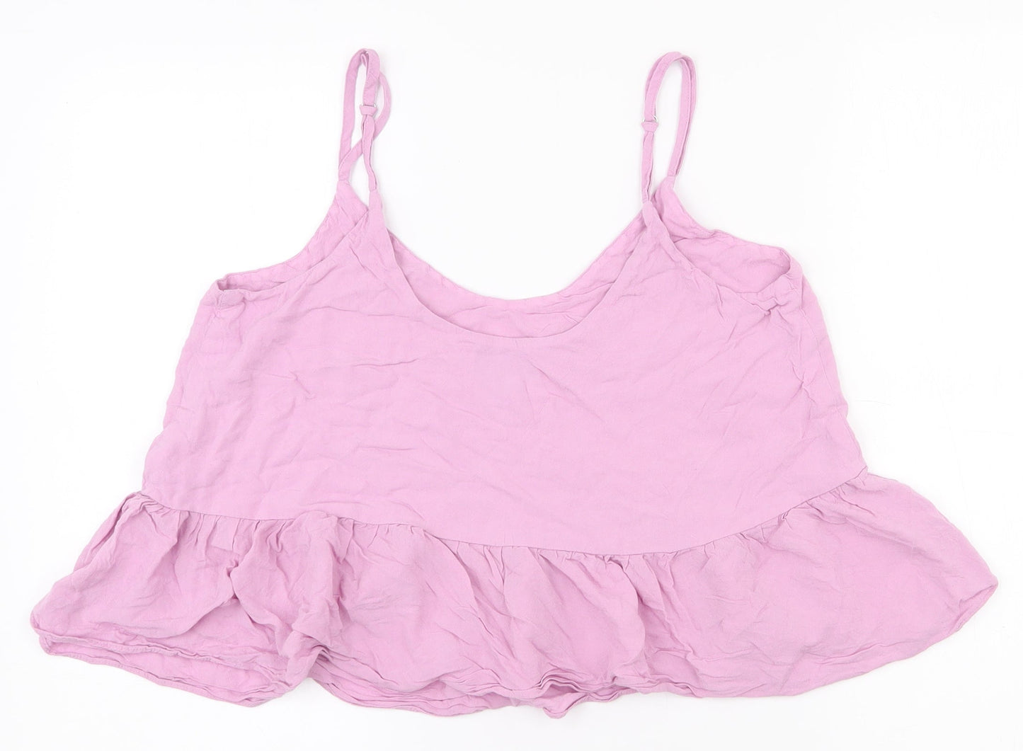 Topshop Womens Purple  Polyester Camisole Tank Size 10 Scoop Neck - Croppped