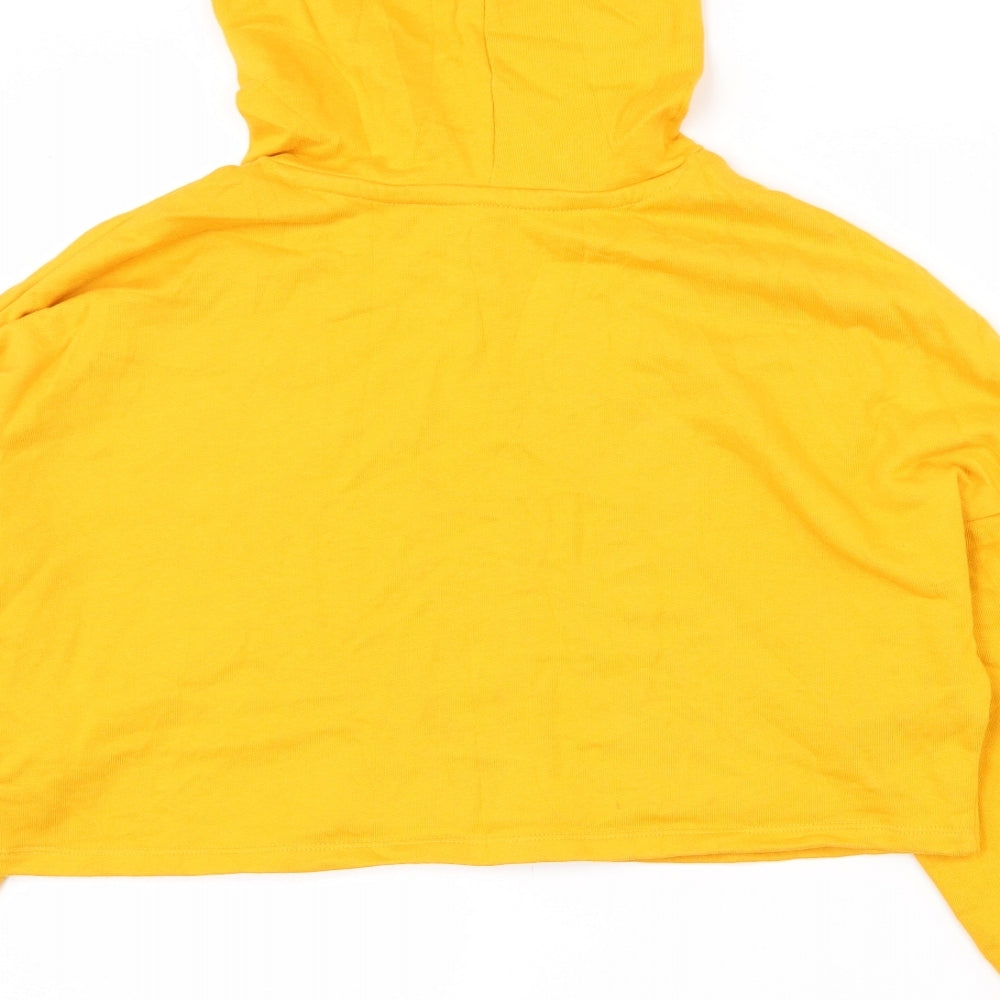 H&M Womens Yellow  100% Cotton Pullover Hoodie Size XS  Pullover - Cropped