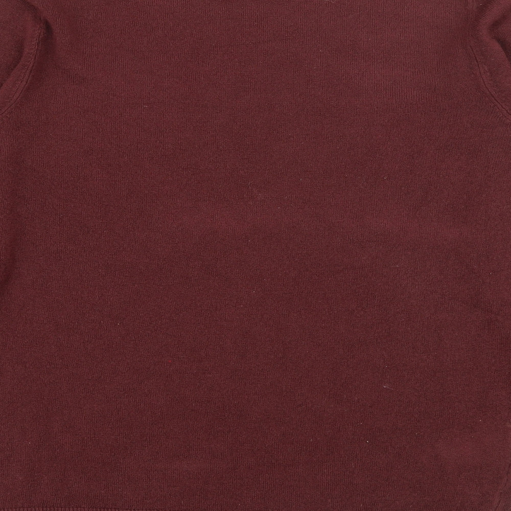 Easy Mens Red Crew Neck  Acrylic Pullover Jumper Size S