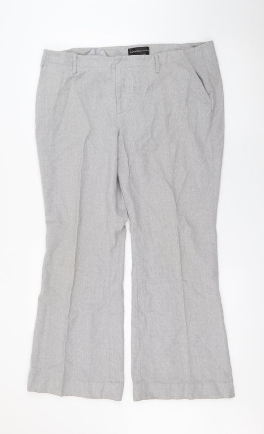Dana Buchman Womens Grey  Wool Trousers  Size 14 L27 in Regular Zip