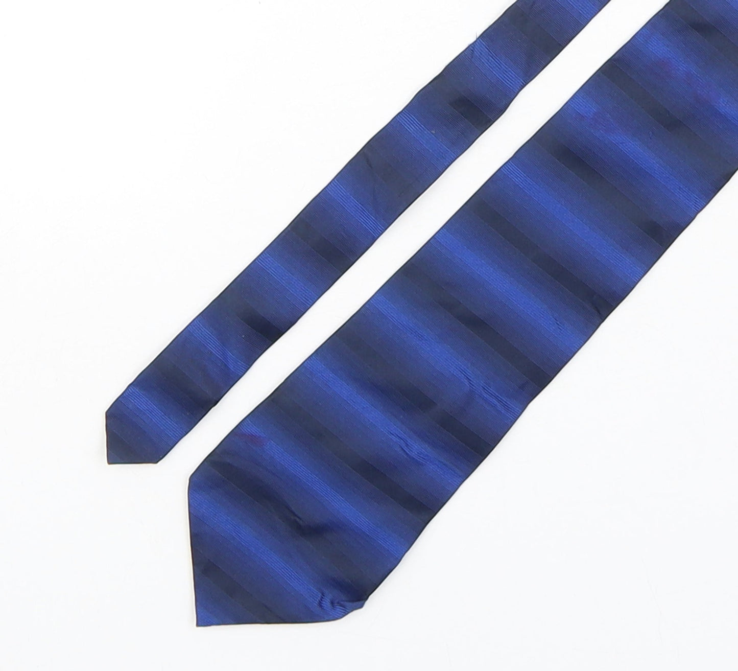 Milltown Mens Blue Striped Silk Pointed Tie One Size