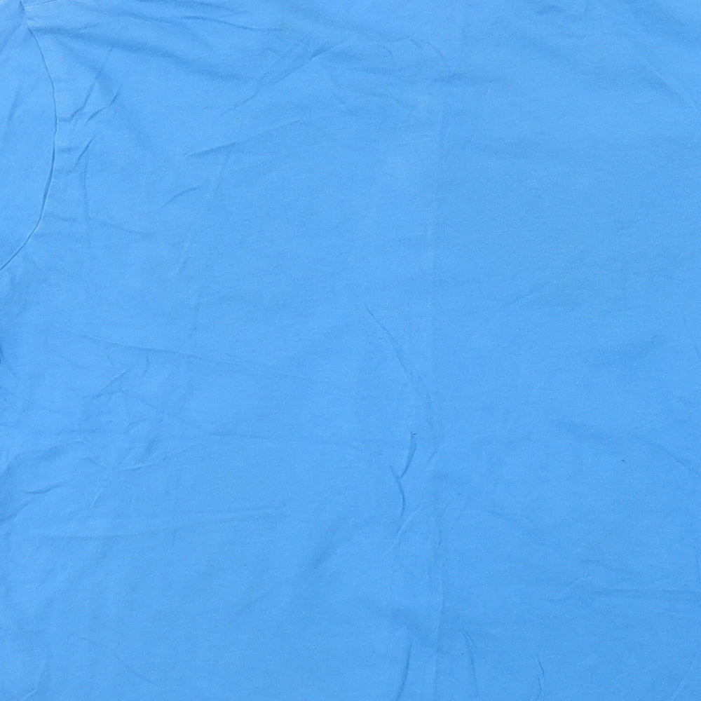 F&F Boys Blue  Cotton Basic T-Shirt Size 11-12 Years Crew Neck Pullover - Football