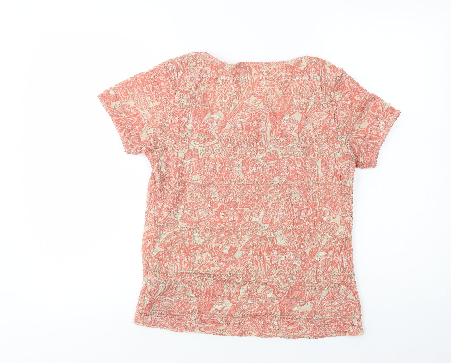 East 5th Womens Pink Floral Polyester Basic Blouse Size M Square Neck