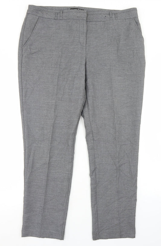 Atmosphere Womens Grey  Polyester Dress Pants Trousers Size 16 L28 in Regular Hook & Eye