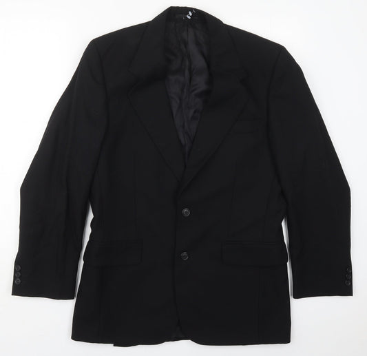 Grosvenor Mens Black Striped Wool Jacket Suit Jacket Size 36