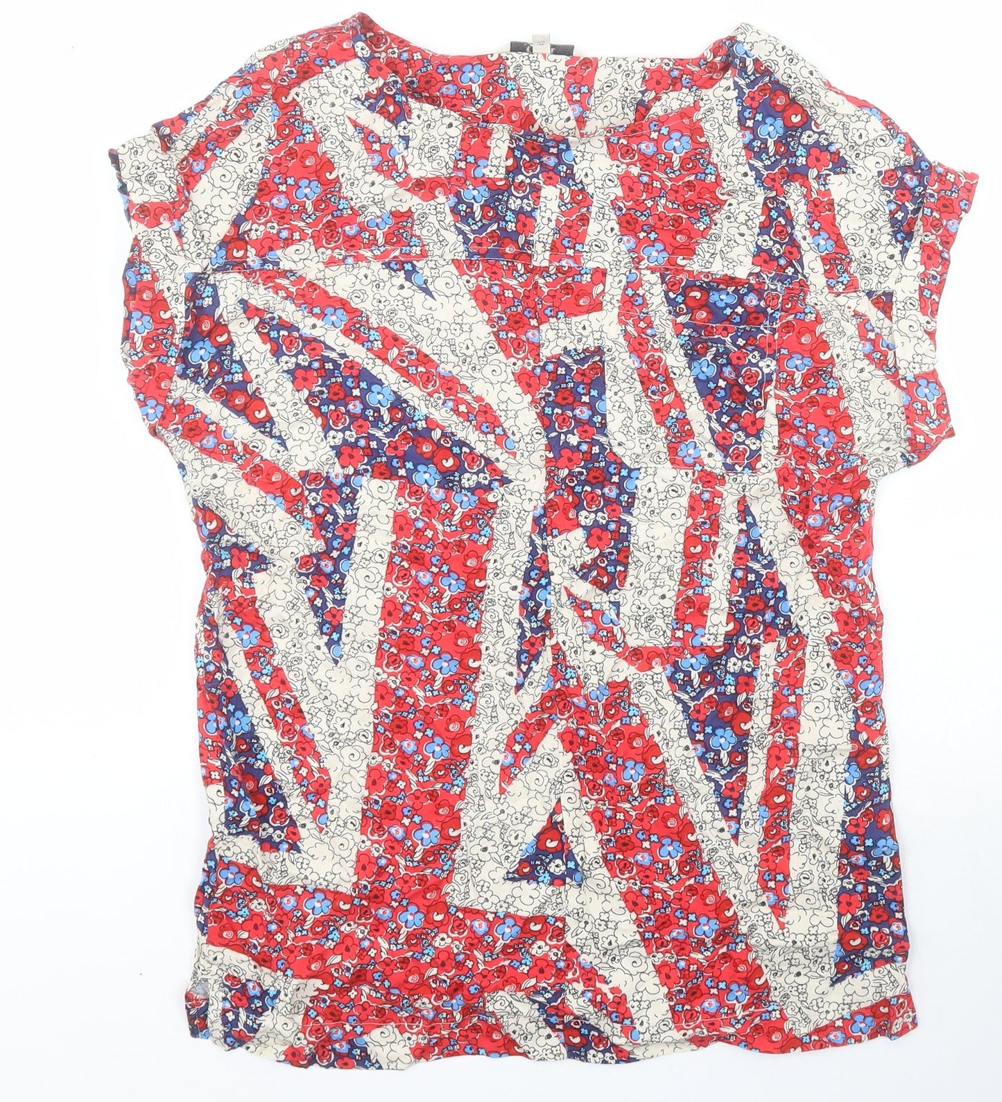 NEXT Womens Multicoloured Floral Viscose Basic Blouse Size 6 Round Neck - Jubilee